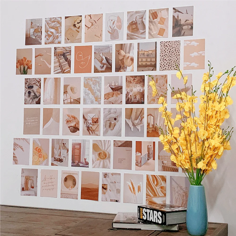 

50 Pcs Postcard Wall Collage Kit Aesthetic Pictures Boho Decor Room Decorations Teen Girls Wall Art Plants Photo Collage Kit