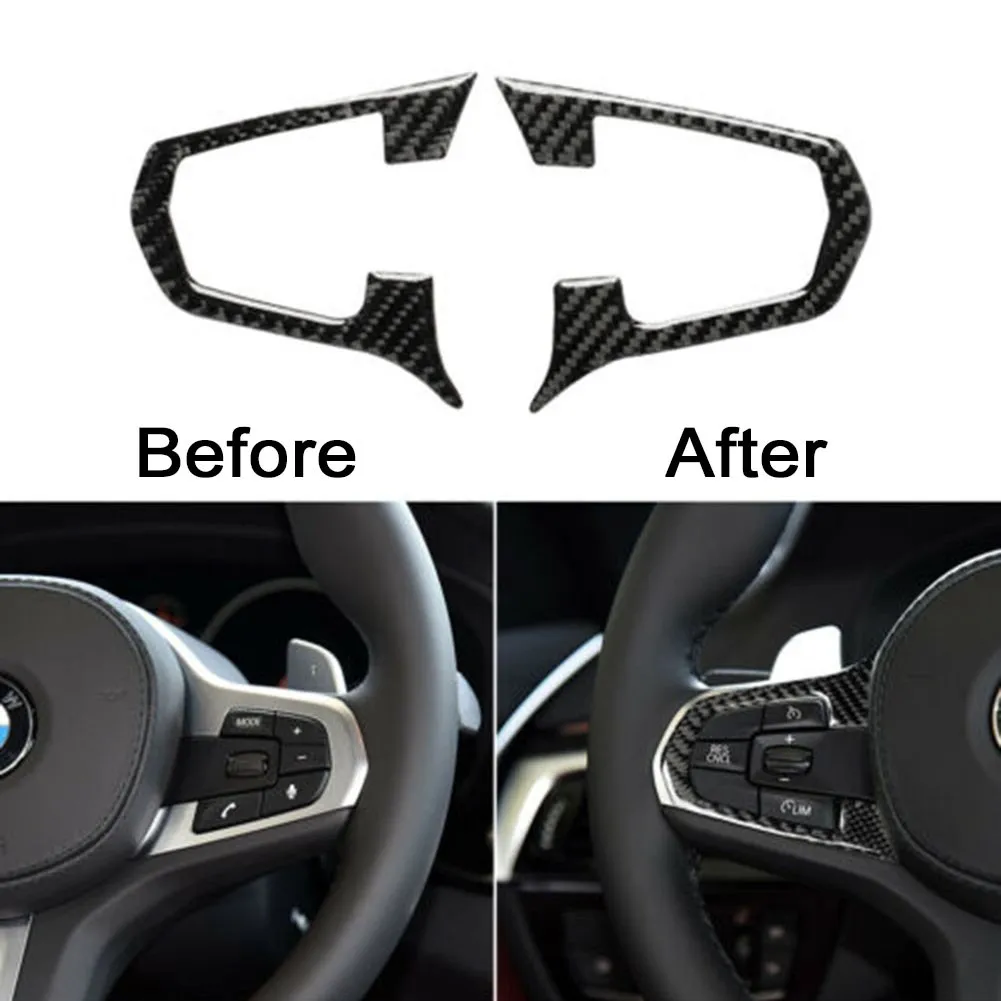 

Wear-resistant Steering Wheel Frame 2Pcs 5D Effect 86*86mm Easy To Install