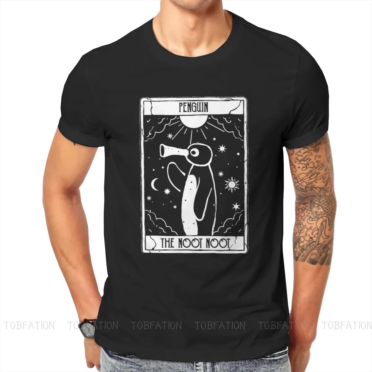 

Pingu Noot Pinga Penguin TV 100% Cotton TShirts Funny Tarot Card Personalize Homme T Shirt Hipster Tops 6XL
