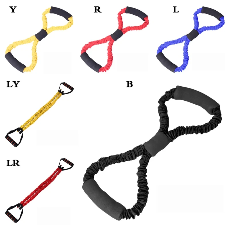 

Unisex Fitness Yoga Gym Resistance 8 Word Chest Expander Rubber Tubing Pull Rope Workout Elastic Bands for Body Building x