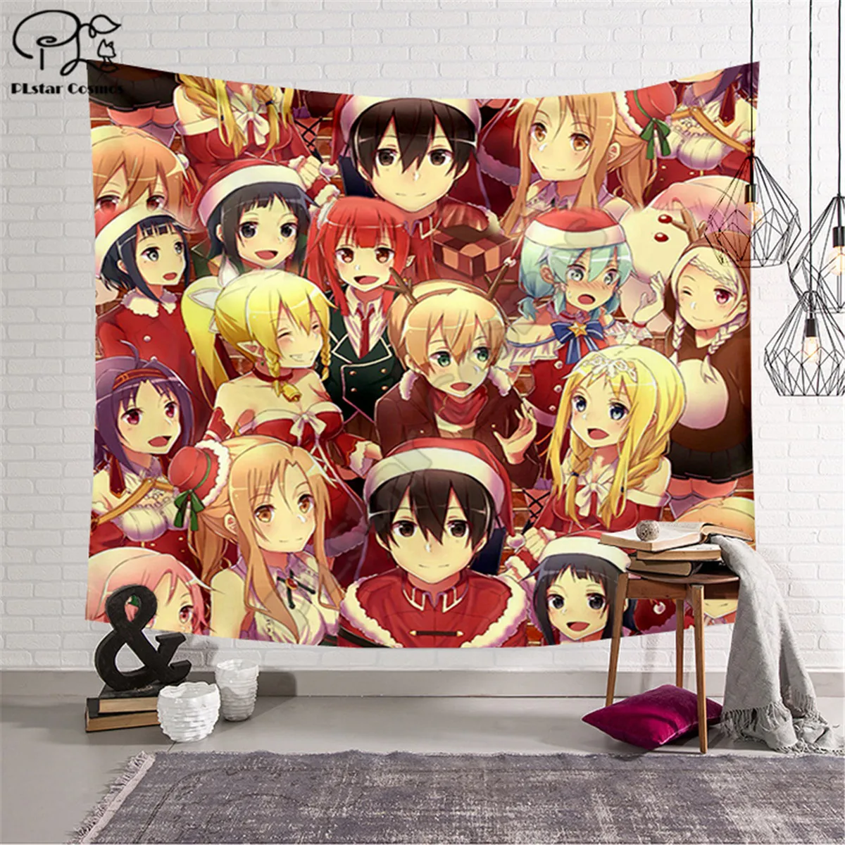 Меч искусство онлайн узор Забавный Мультфильм Одеяло гобелен 3D печать Tapestry