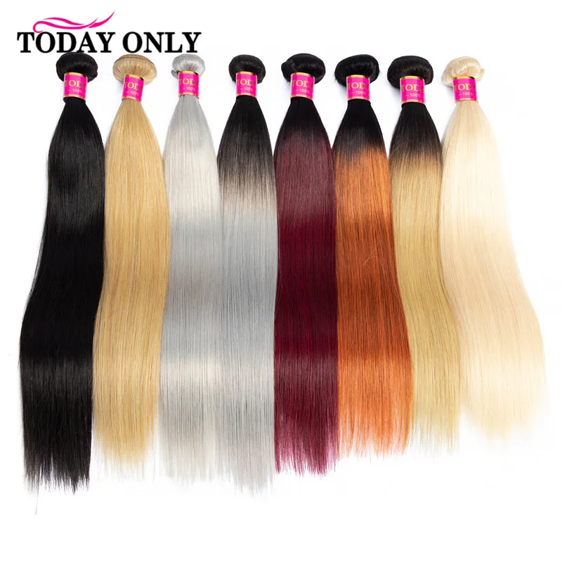 

TODAY ONLY 1/3/4 Bundles Peruvian Straight Hair Bundles Remy Human Hair Bundles Ombre Honey Blonde Burgundy 1B/Grey 613 Bundles