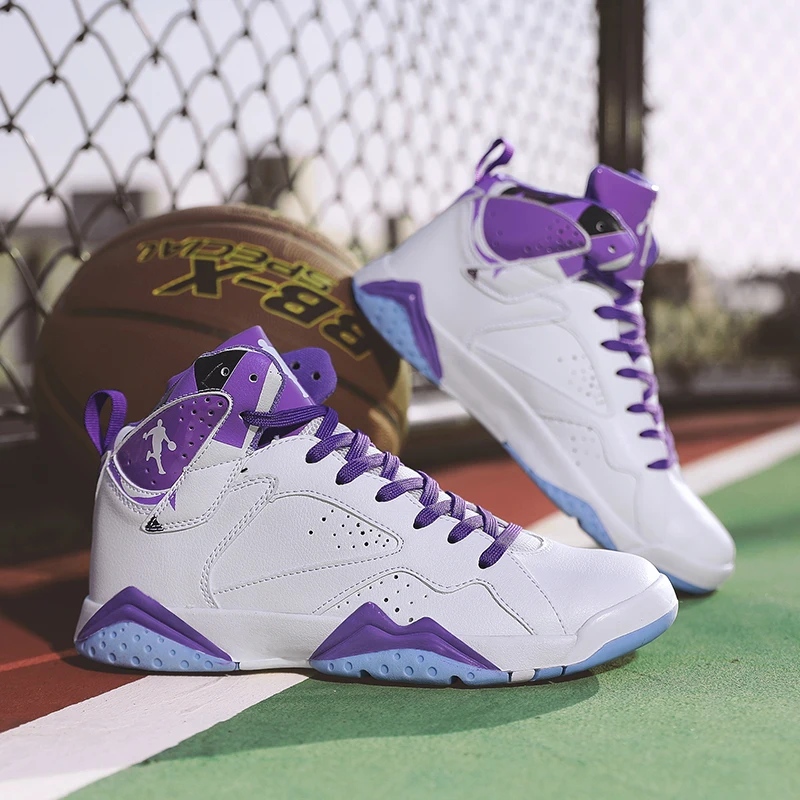

Basketball Shoes Men 2021 New Gym Training Athletic High Top Basketball Sneakers Cushioning Non-Slip Sports Shoes Women 36~44
