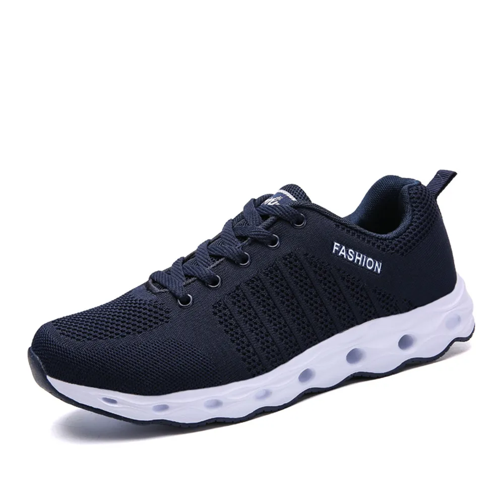 

Newbeads 2020 New Men's Casual Non-Slip Lightweight Breathable Sports Lace Up Running Sneakers Flying Woven Male Shoes