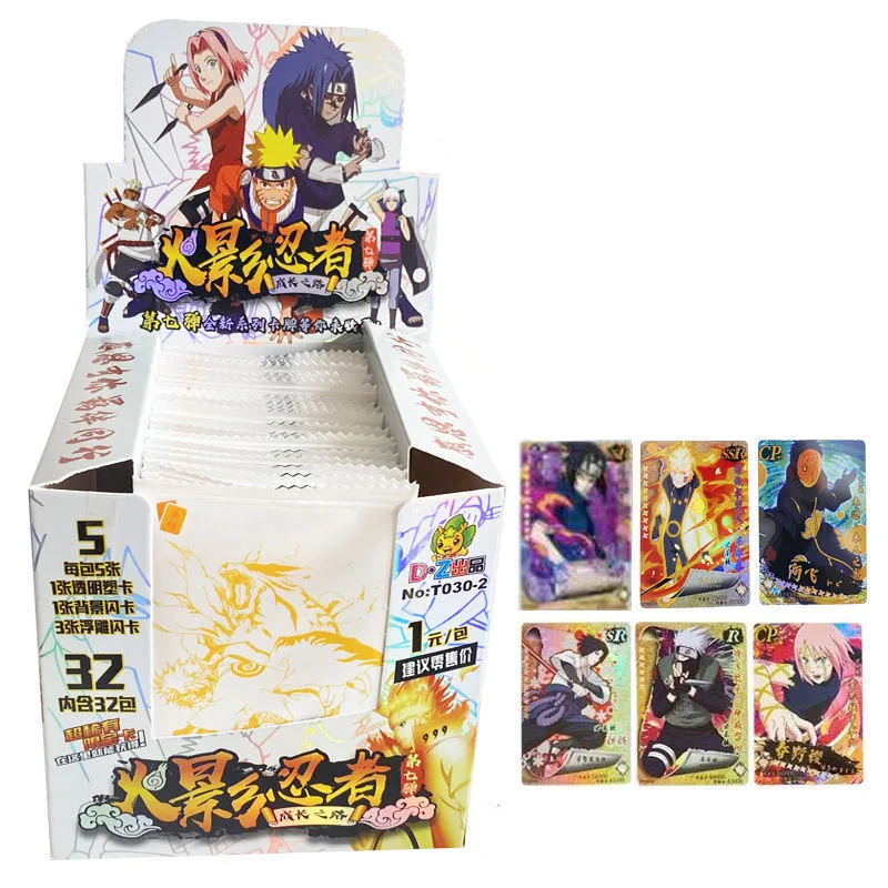 Tarjeta de Anime Naruto para ni&ntilde;os, colecci&oacute;n de personajes de animaci&oacute;n, regalo de vacaciones, 280 Uds.-0
