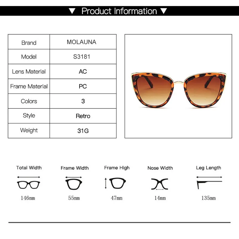 

Luxury Brand Cateye Sunglasses For Women Vintage Gradient Glasses Retro Cat Eye Ladies Sun Glasses Female Eyewear Oculos Gafas