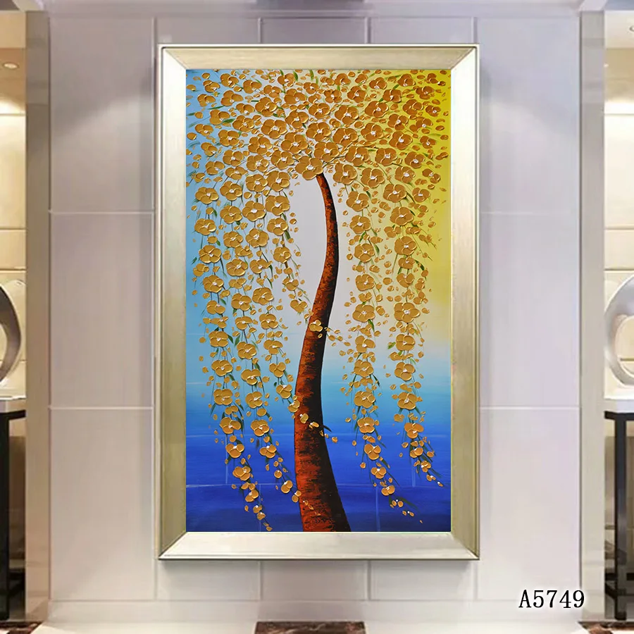 Canvas Art Picture Printing Modern Thick oil Solid Flower Tree Oil Painting on Print Wall Home Decor | Дом и сад