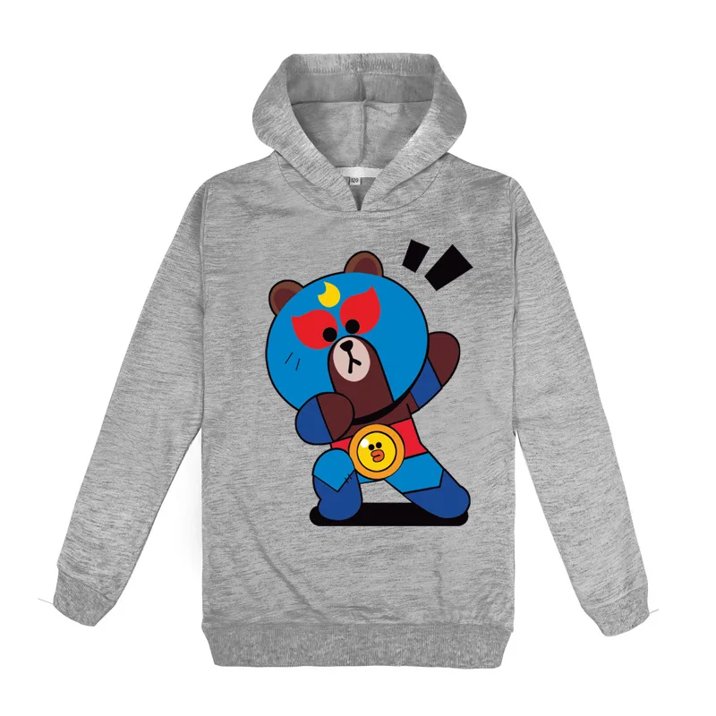 

2021 New Style Hoodies Cute Bear Children Printed Sudaders Boys Girls Pullover Long Sleeved Cotton Sweatshirt Streetwear