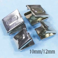 100 pcs silver ribbon fastener crimp 10mm12mm ends clasp closures bracelet jewelry making webbing leather stringing