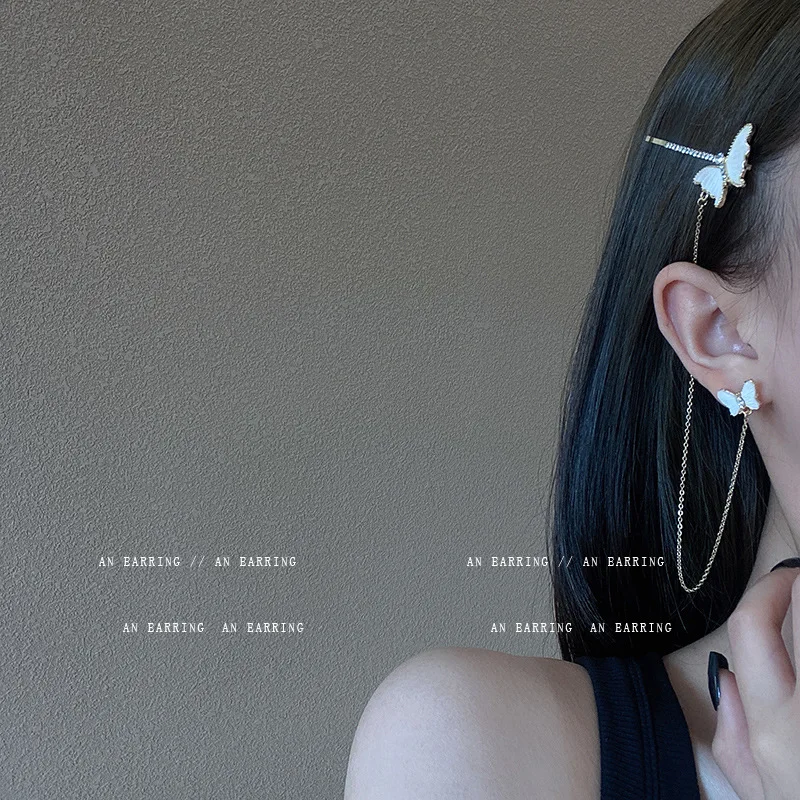 

Fashion Kawaii 925 Silver Needle Earings Ear Clip Korean Cute Rhinestone Butterfly Stud Earrings For Women Girls Jewelry Gifts