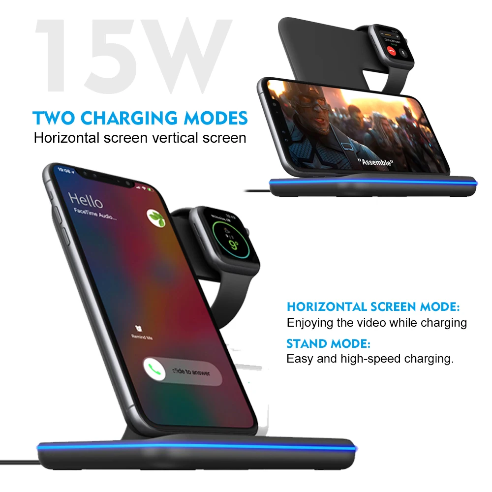 Беспроводная зарядная док-станция Ascromy Qi 15 Вт для samsung S10 Xiaomi huawei iPhone X быстрой