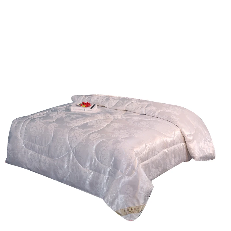 Шелковое стеганое одеяло из тутового шелка теплое зимнее для кровати King Queen
