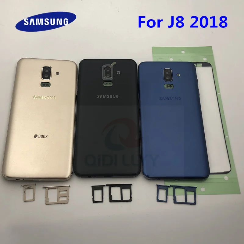 Для samsung Galaxy J8 J810 J810F J810G J810DS промежуточный Корпус задняя крышка батареи с кнопками громкости питания