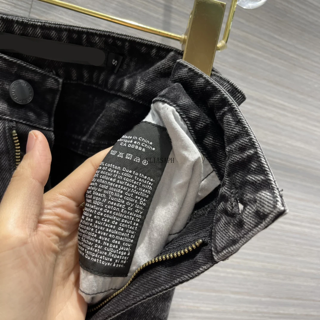 

2020 Spring Summer Casual Jeans for Women Luxury Brand Knee Length High Waist Jean Pants Chic Streetwear Ripped Denim Pants Lady