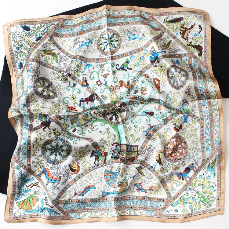 

KMS small square scarf decoration small scarf headband hair band wrist wrap for women 53*53cm/15g