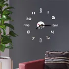 Настенные 3d-часы сделай сам, зеркальные креативные акриловые наклейки на стену, кварцевые украшения для гостиной, европейские настенные украшения