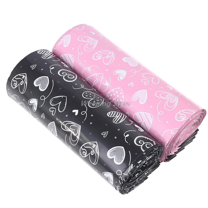 

10PCS Packing bag 10.5x14.5'' Maple Black Pink Heart Poly Mailer Packaging Envelopes Courier Bags Mailing Express Bag