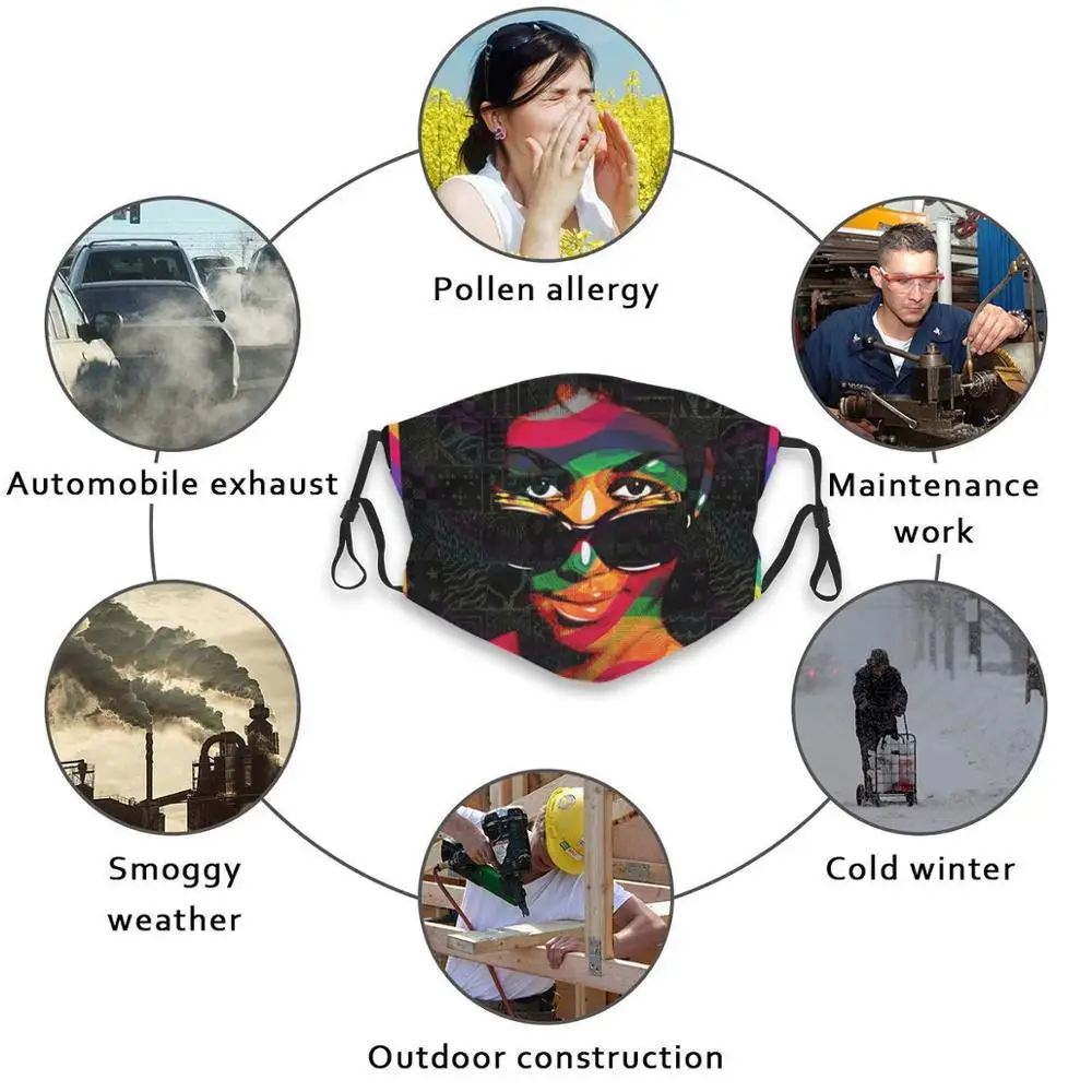 

Aretha Franklin Reusable Mouth Mask Filter Cool Kawaii Funny Custom Design Masks Aretha Franklin Soul Aretha Music Blues