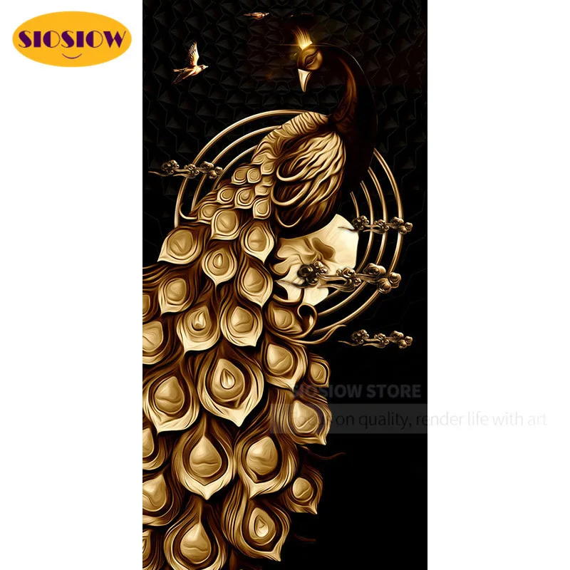 5D алмазная вышивка с животными 3D Алмазная живопись сделай сам Золотой Павлин