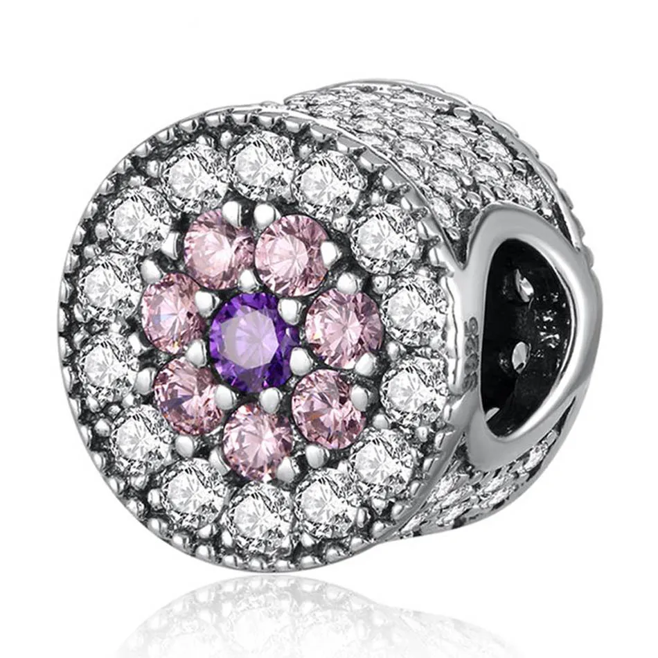 Кристальные ослепительные цветочные бусины подвески для женского браслета