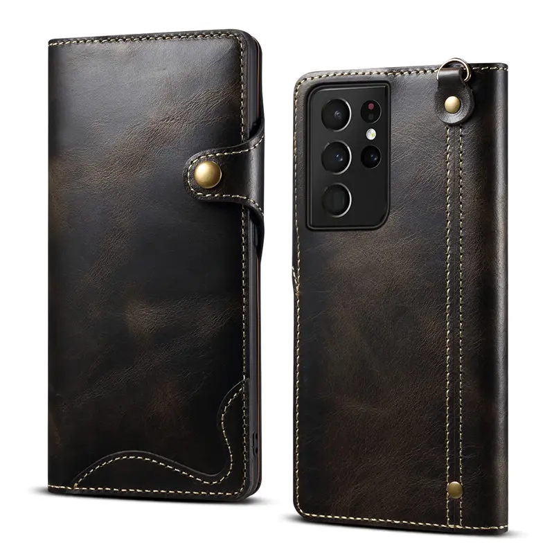 genuine leather purse flip cover for samsung s21 ultra case galaxy s30plus luxury original wallet case phone card slot branded free global shipping