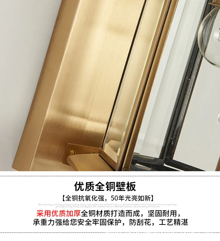 European Outdoor Wall Lamp Brass Waterproof American Balcony Corridor Courtyard Outdoor Villa Door External Wall Gold Wall Light