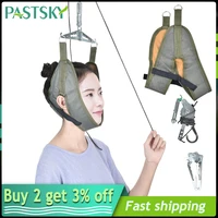 hanging cervical traction device for correction neck vertebrae recovery pain relief head massager chiropractic neck traction kit
