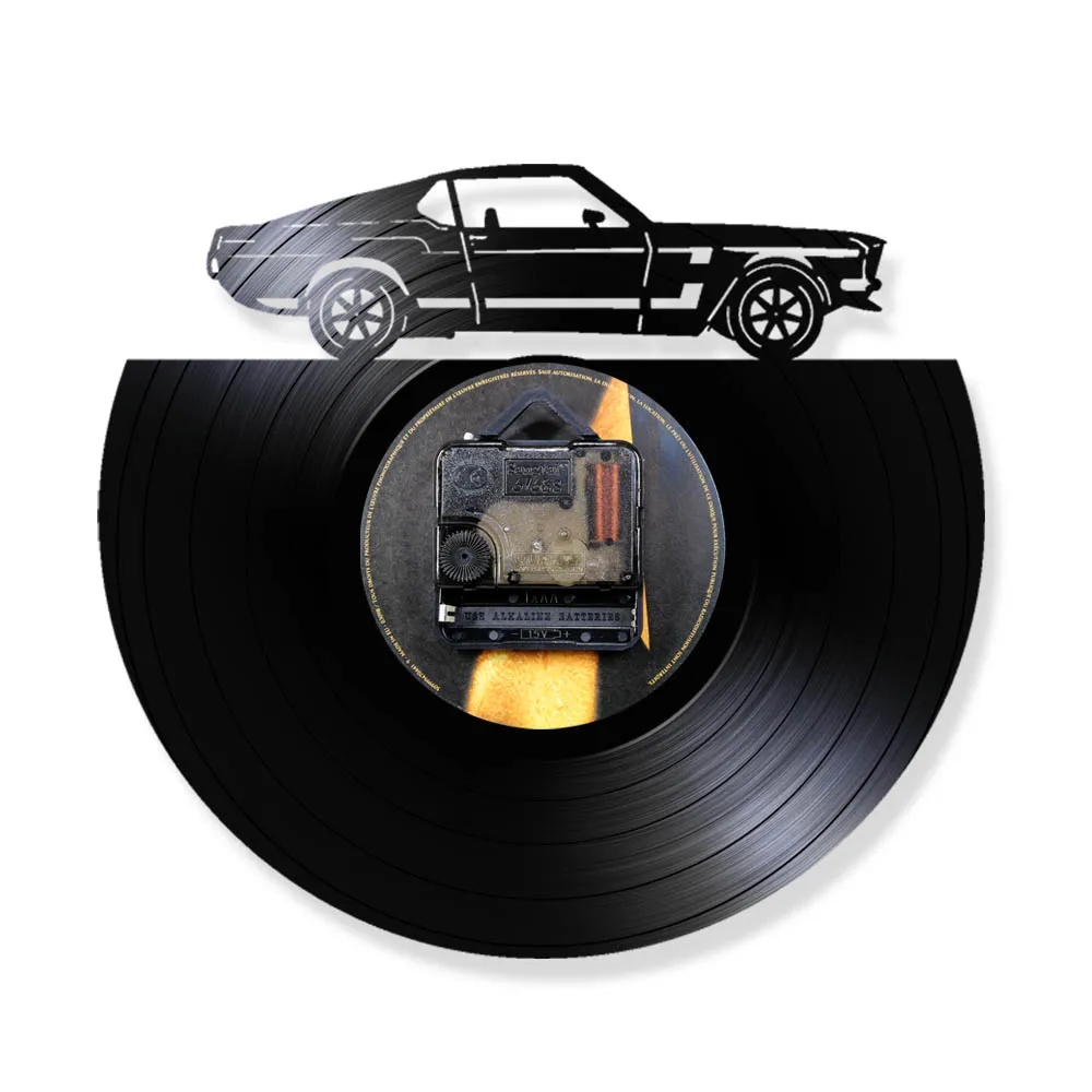 Классические настенные часы в стиле ретро с виниловой пластиной для