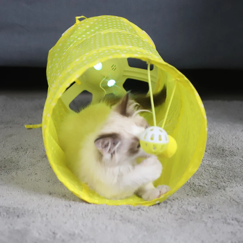 Умный туннель для кошек игрушка Забавный автоматический светодиодный птиц