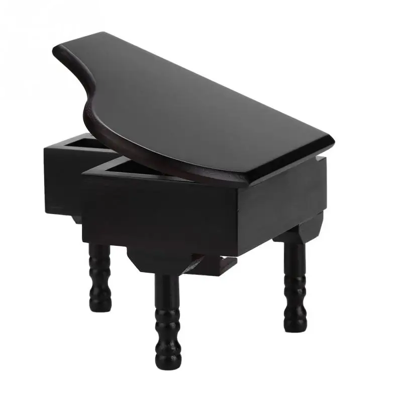 Wooded Music Box Windup Piano Grand Shaped with Small Stool Chrismas Gift Birthday Present for Friend | Дом и сад