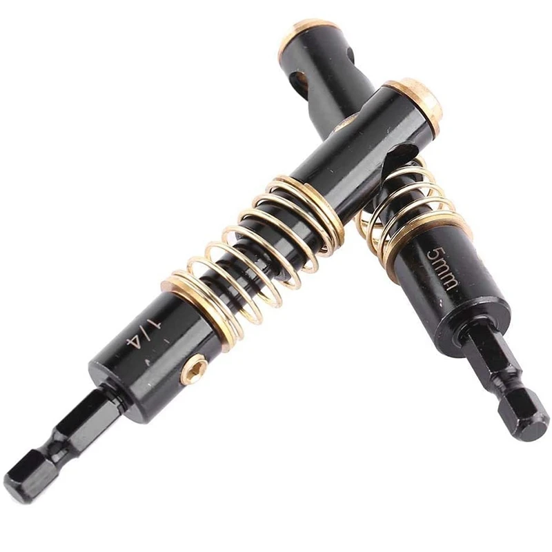 

2Pcs1/4 Inch Shank Hinge Self Centering Drill Bits Set 5mm & 1/4 Inch Reaming Drill Wood Plastic Combination