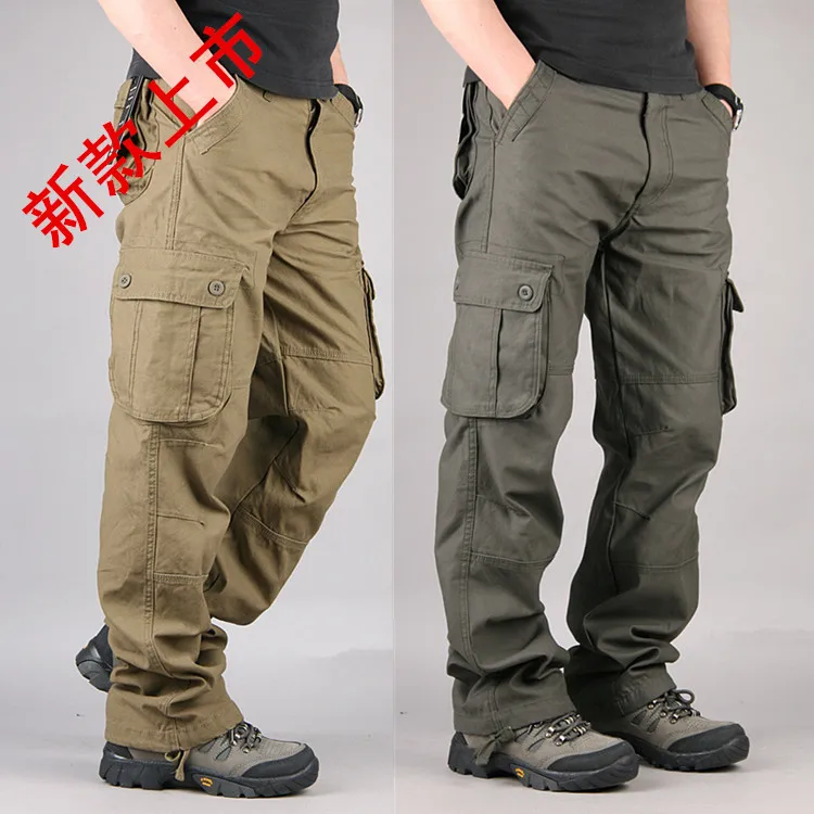 

Men's Overalls Outdoor Casual Trousers Multi-pocket Loose Straight-leg Casual Pants High-quality Military Style Male Trousers
