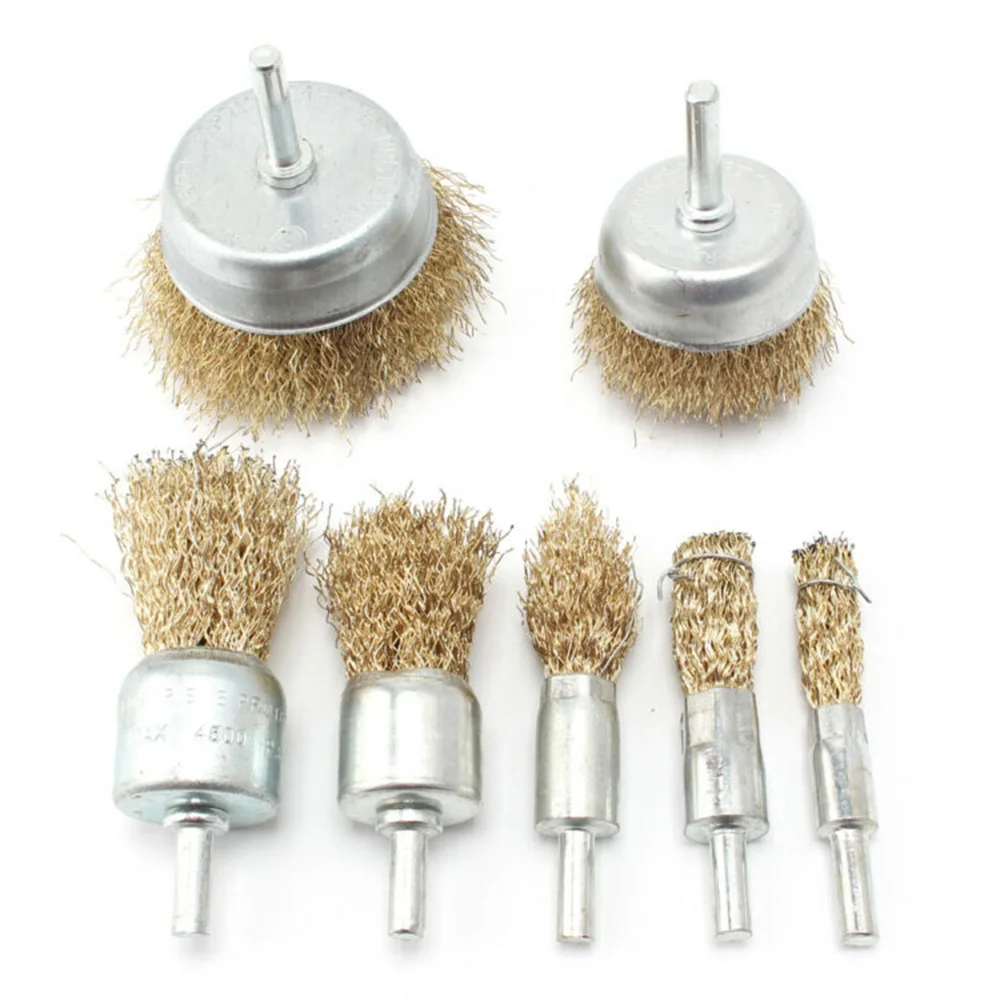 Поставка проволочной щетки части 7 шт. 16-75 мм Медь Нержавеющая сталь щетинок