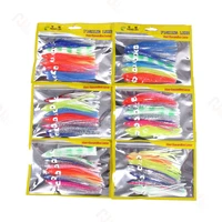 6pcslot fishing soft lure fish bait squid high carbon steel hook octopus crank for artificial tuna sea allure tool accessories