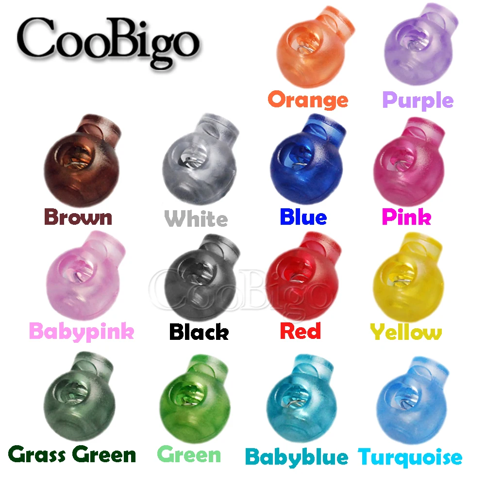 Стопоры для шнурка 12 шт. круглые шарики цветные прозрачные пластиковые