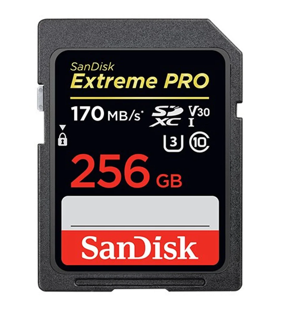 Карта памяти SanDisk Extreme Pro SDHC/SDXC, SD карта, 32 ГБ, 64 ГБ, 128 ГБ, 256 ГБ, класс 10, U1, U3, 4 K, 16 ГБ, 512 ГБ, флеш-карта памяти для камеры - Емкость: SDK-SD170M-256G