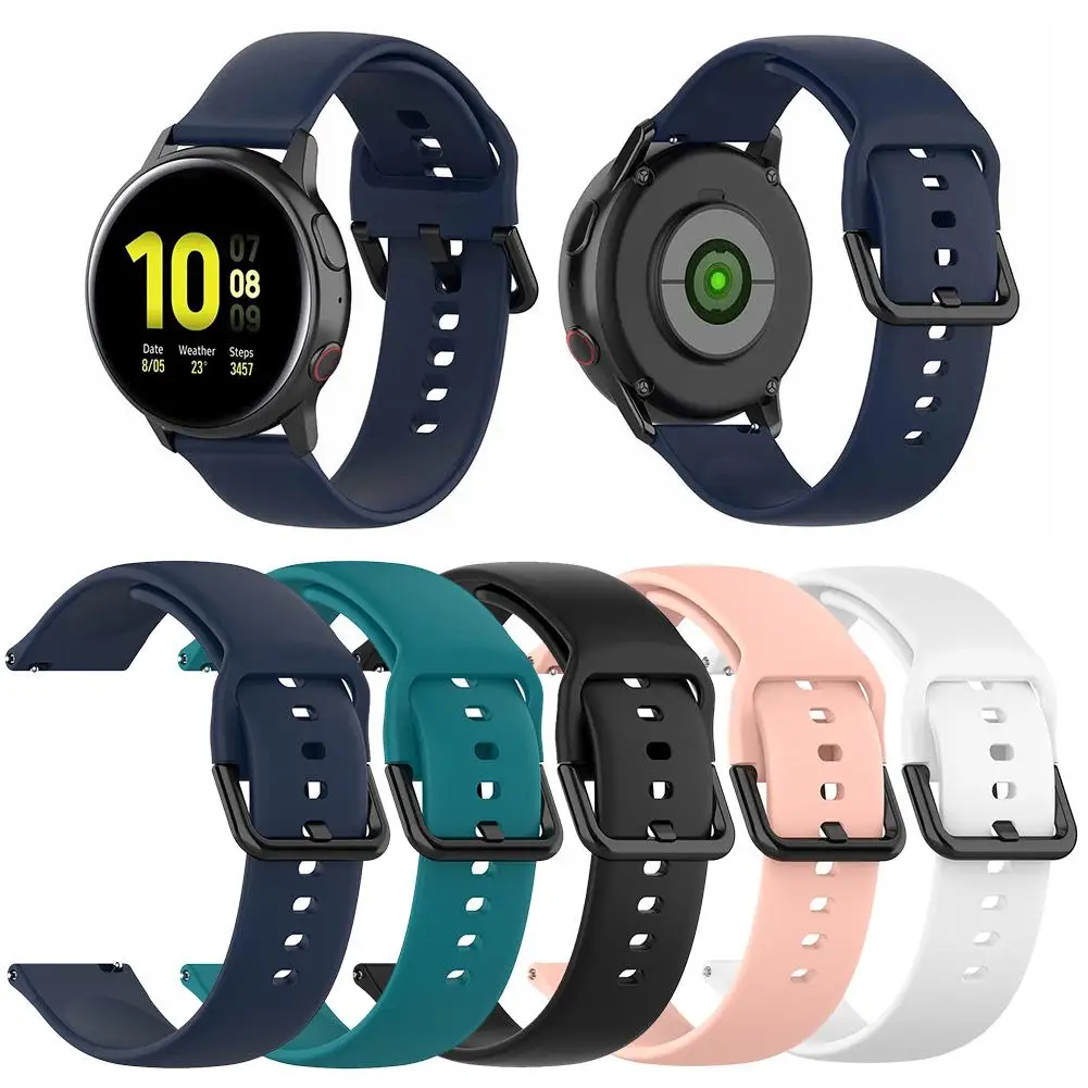 

Silicone Adjustable Watchband Belt for Samsung Galaxy Watch Active 2 40mm 44mm L Environmental Protection and Durability