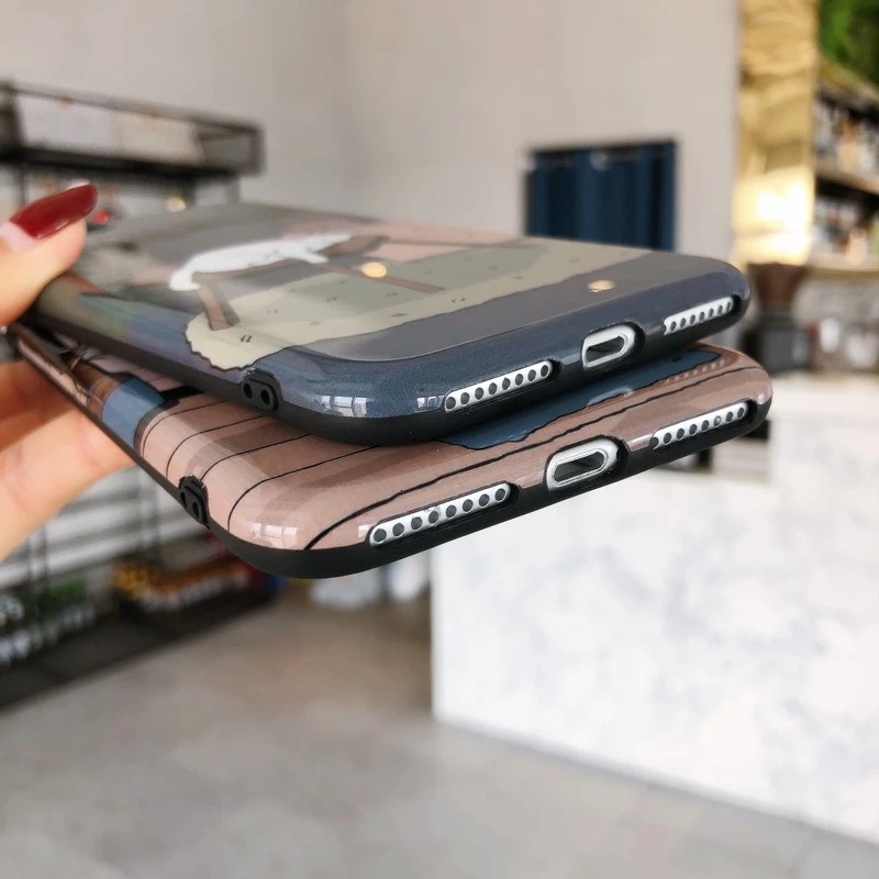 

360 Full Cute Cartoon Cat Softcase cover For iPhone 11 Pro Max Phone Case+Tempered Glass Front Film for iphone 11