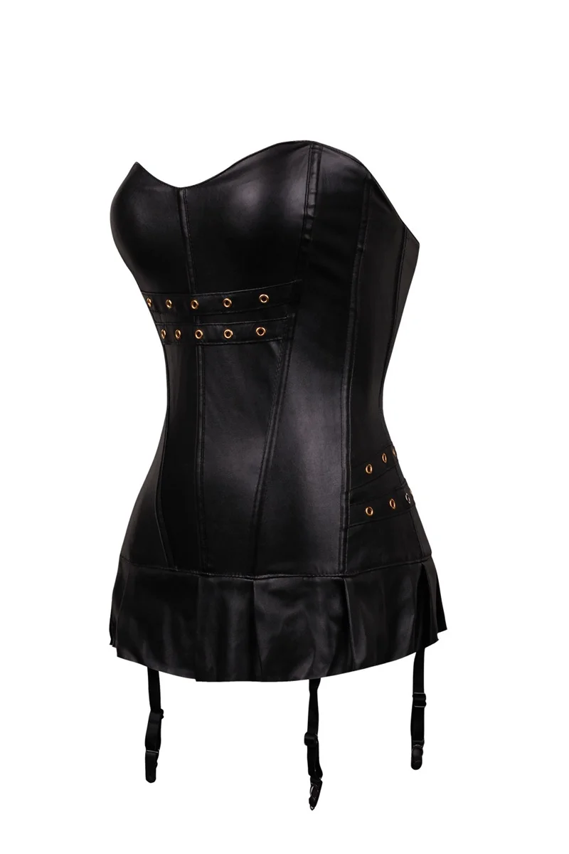 2019 сексуальный готический ретро стиль Корсеты Unitard Топ черный костюм с корсетом