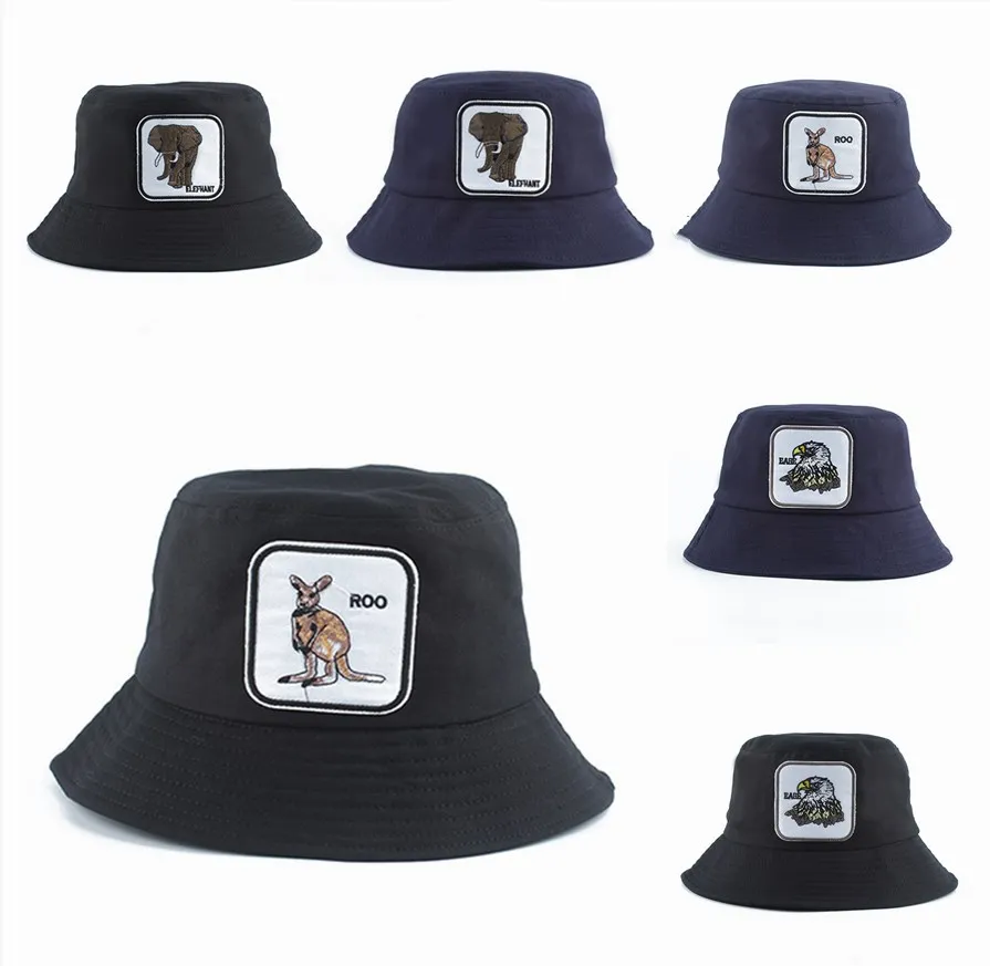 

Панама с вышивкой животного, шляпа для рыбалки, мужская и женская шляпа, уличная шляпа для отдыха, Солнцезащитная шляпа от солнца