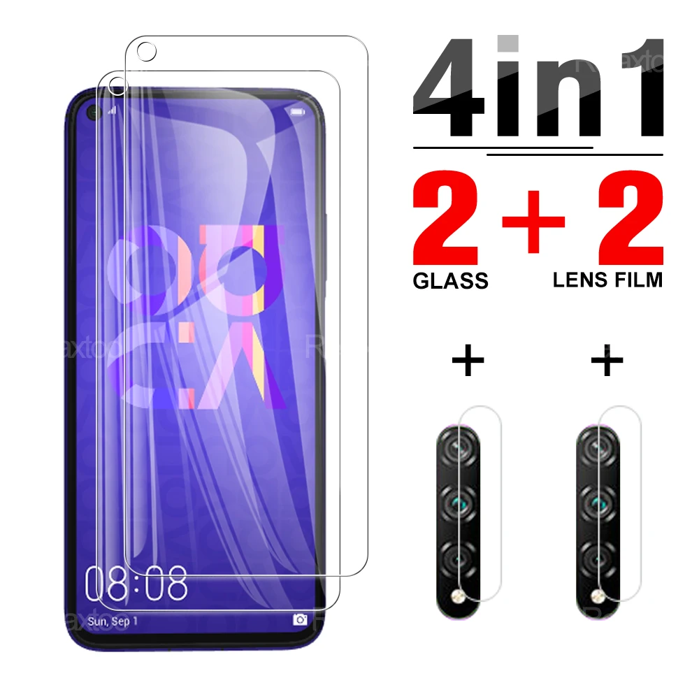 

4 в 1, HD-стекло для камеры Huawei Nova 5T, 5Z, 6SE, 7i, 7se, 4e, 6,26 дюйма, Защитная пленка для экрана, Защитная пленка для телефона