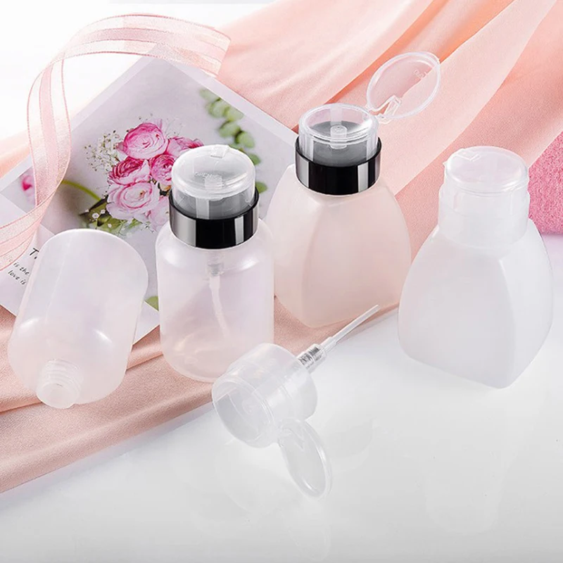 

1pc 250ml Split Bottle Nail Art Bottle Empty Pumping Dispenser Cleanser Polish Remover Tool