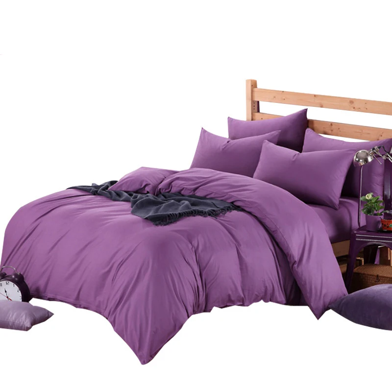 Purple 1PC Aloe Cotton Duvet Cover Soild Quit Cover Skin Care Bedclothes Home Decor Comforter Cover Double Queen King - Цвет: Purple