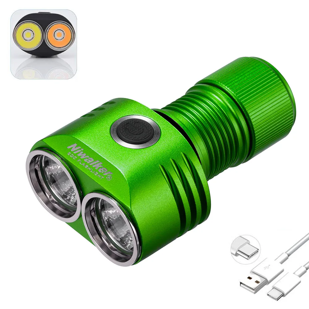 NIWALKER ETmini V1 V2 18350 лм EDC фонарик USB C перезаряжаемый 9 режимов Многофункциональный