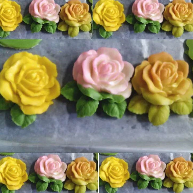 6 шт./лот Новый DIY большой цветок розы Силиконовые 3D формы посуда Антипригарное