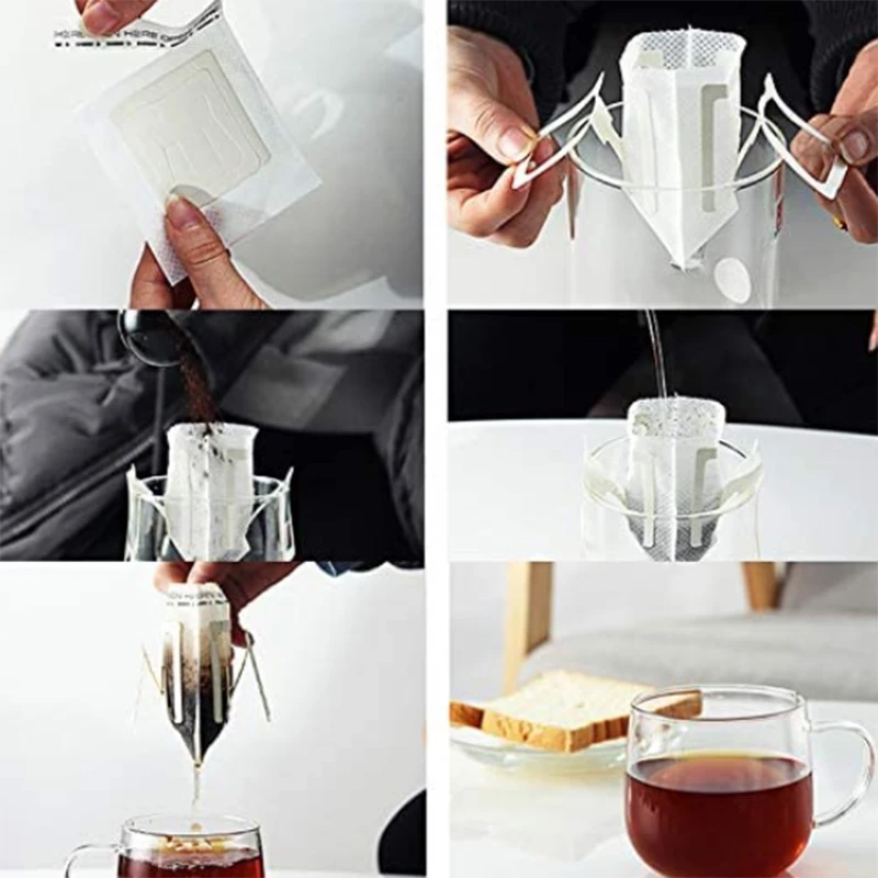 

450 Pcs Drip Coffee Filter Bag Portable Hanging Ear Style Coffee Filters Paper Home Office Travel Brew Coffee Tea Tools
