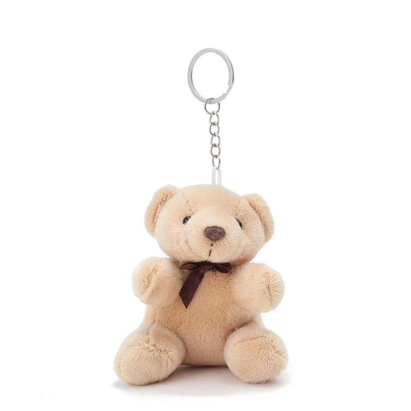 Beige bear 10 см цвет медведь кулон плюшевые игрушки, брелок с героями мультфильмов букет для свадебной деятельности детский подарок на день рождения для мальчиков и девочек кукла с животными Новинка Q21 - Цвет: Beige bear
