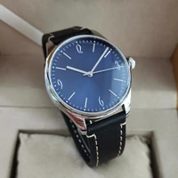 geervo no logo simple style 40mm automatic mens watch blue dial japan nh35a movement vibration frequency per hour 21600