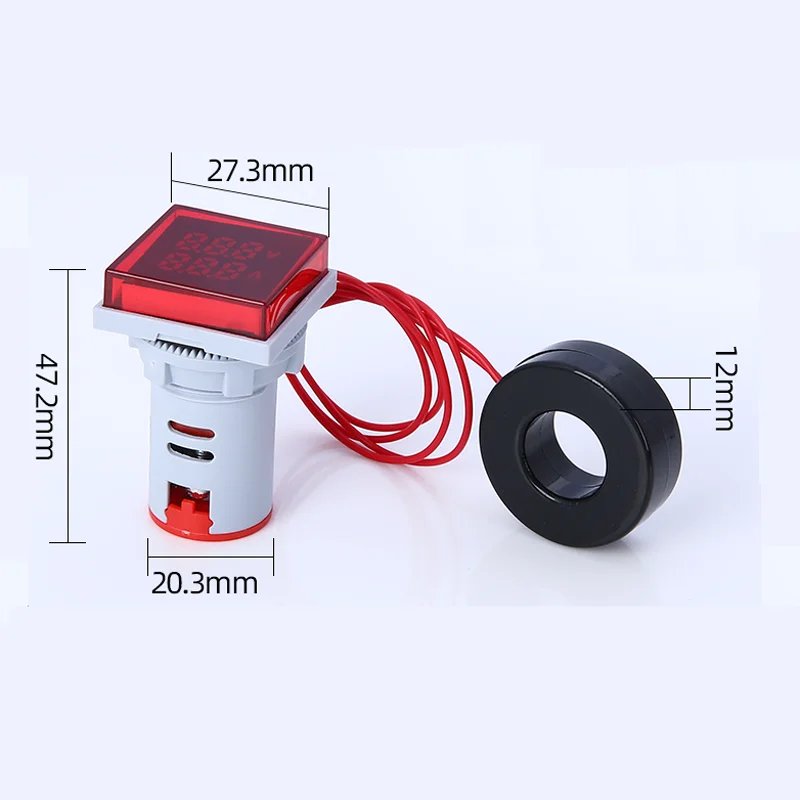 

AC60-380V 0-100A A V indicator ampere and voltage meter with current transformer multifunction digital panel meter