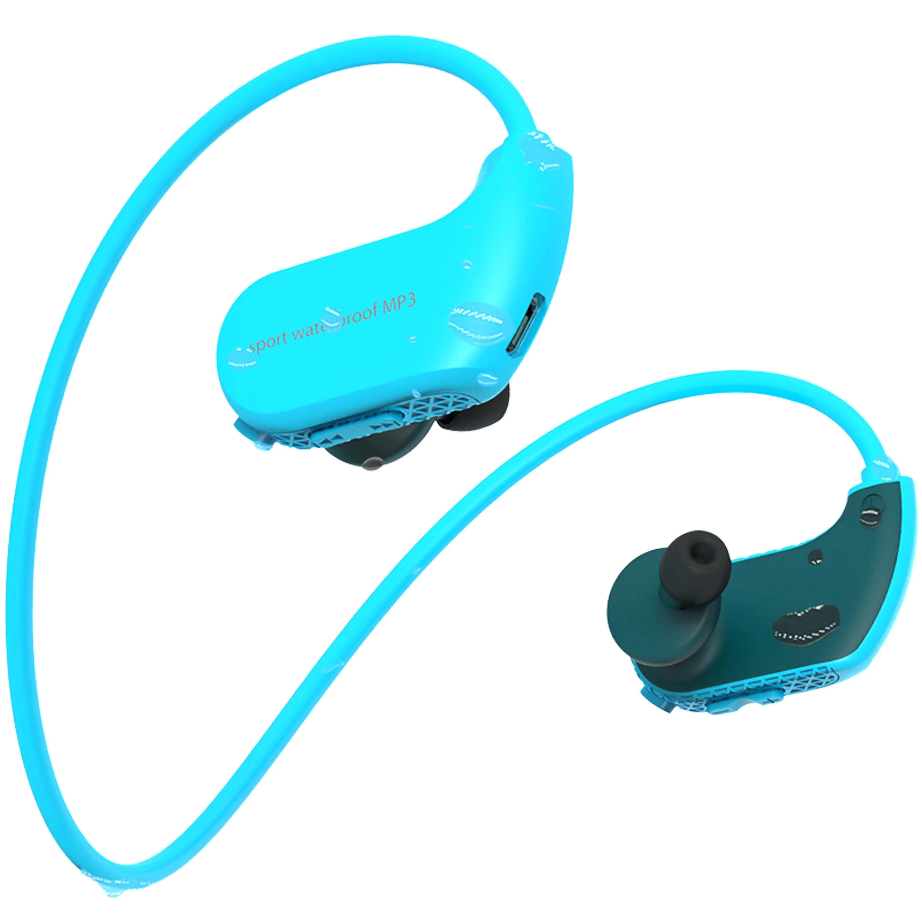 

Waterproof Earphone Music Player Swimming Earphone Water Sports Support 8G Black Blue Red 3 Colors